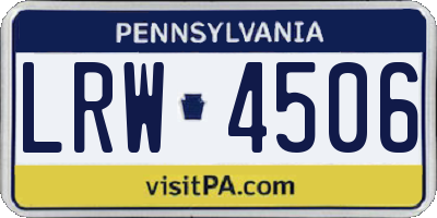 PA license plate LRW4506