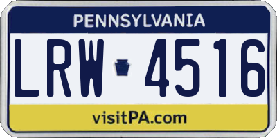 PA license plate LRW4516