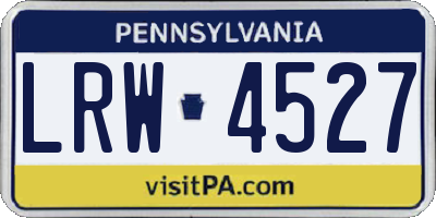 PA license plate LRW4527
