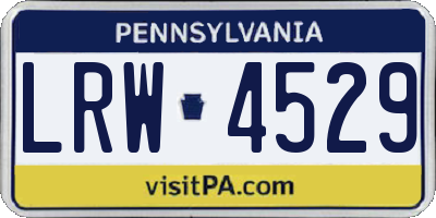 PA license plate LRW4529