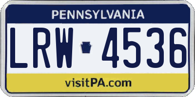 PA license plate LRW4536