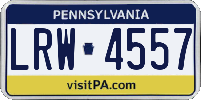 PA license plate LRW4557