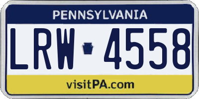 PA license plate LRW4558