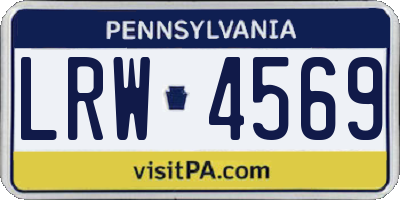 PA license plate LRW4569