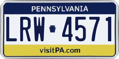 PA license plate LRW4571