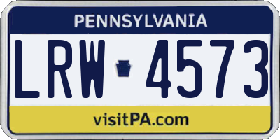 PA license plate LRW4573