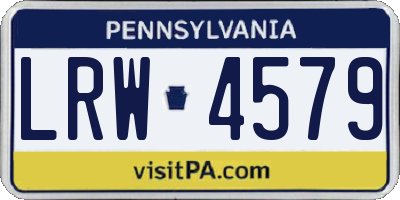 PA license plate LRW4579