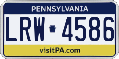 PA license plate LRW4586