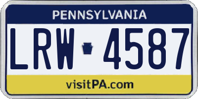 PA license plate LRW4587