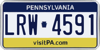 PA license plate LRW4591
