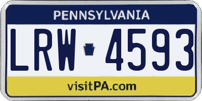 PA license plate LRW4593