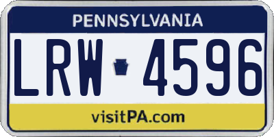 PA license plate LRW4596