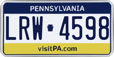 PA license plate LRW4598