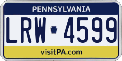 PA license plate LRW4599