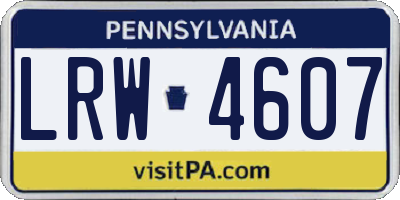 PA license plate LRW4607