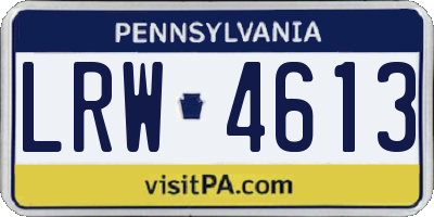 PA license plate LRW4613