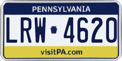 PA license plate LRW4620
