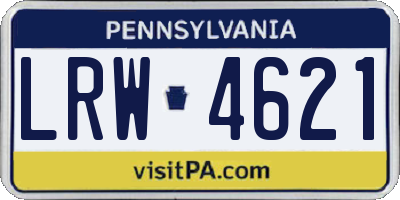 PA license plate LRW4621