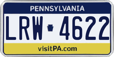 PA license plate LRW4622