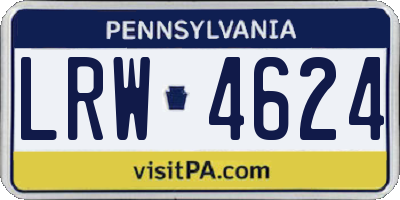 PA license plate LRW4624
