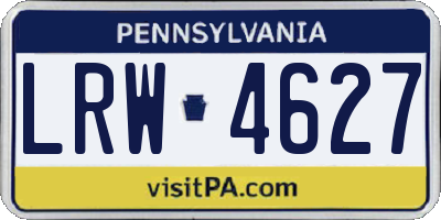 PA license plate LRW4627