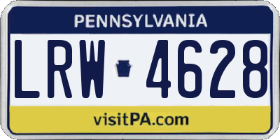PA license plate LRW4628