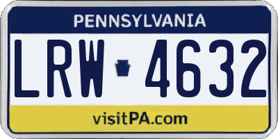 PA license plate LRW4632