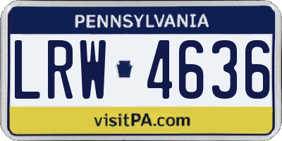 PA license plate LRW4636