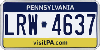 PA license plate LRW4637
