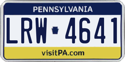 PA license plate LRW4641
