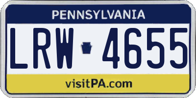 PA license plate LRW4655