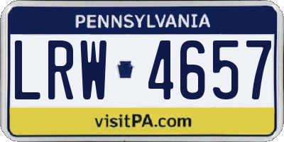 PA license plate LRW4657