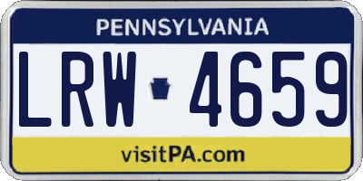 PA license plate LRW4659