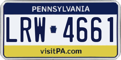 PA license plate LRW4661
