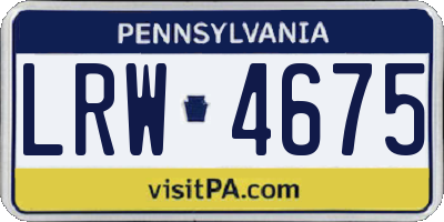 PA license plate LRW4675
