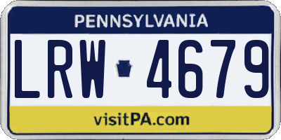 PA license plate LRW4679