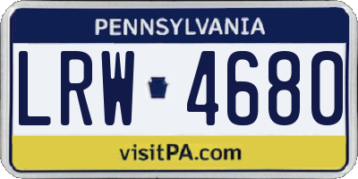 PA license plate LRW4680
