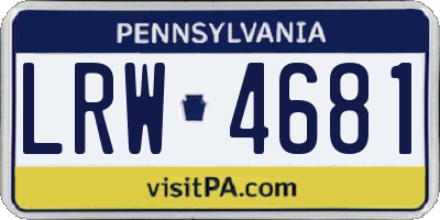 PA license plate LRW4681