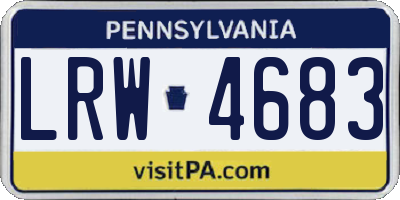 PA license plate LRW4683