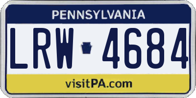PA license plate LRW4684
