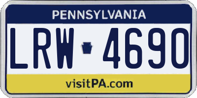 PA license plate LRW4690