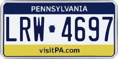 PA license plate LRW4697
