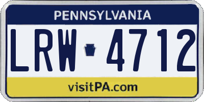 PA license plate LRW4712