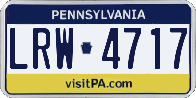 PA license plate LRW4717