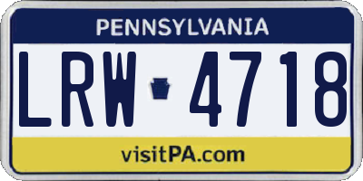 PA license plate LRW4718