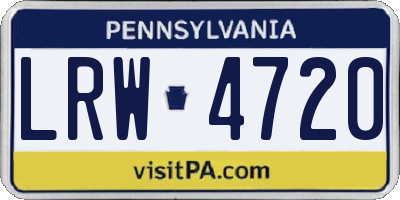 PA license plate LRW4720