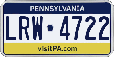 PA license plate LRW4722