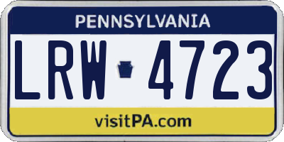 PA license plate LRW4723