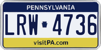 PA license plate LRW4736