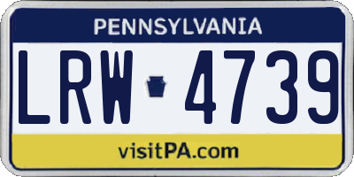 PA license plate LRW4739
